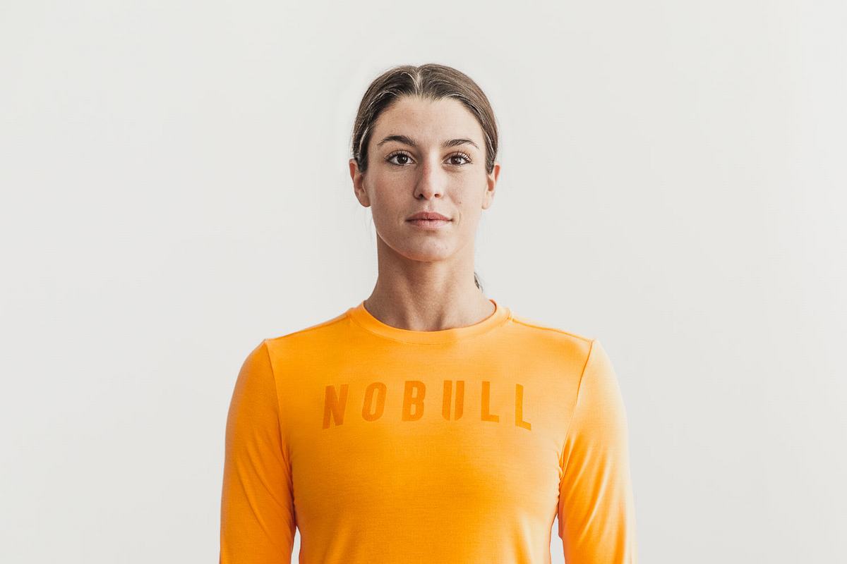 Nobull Women\'s Long Sleeves Orange | Australia (NI2138)